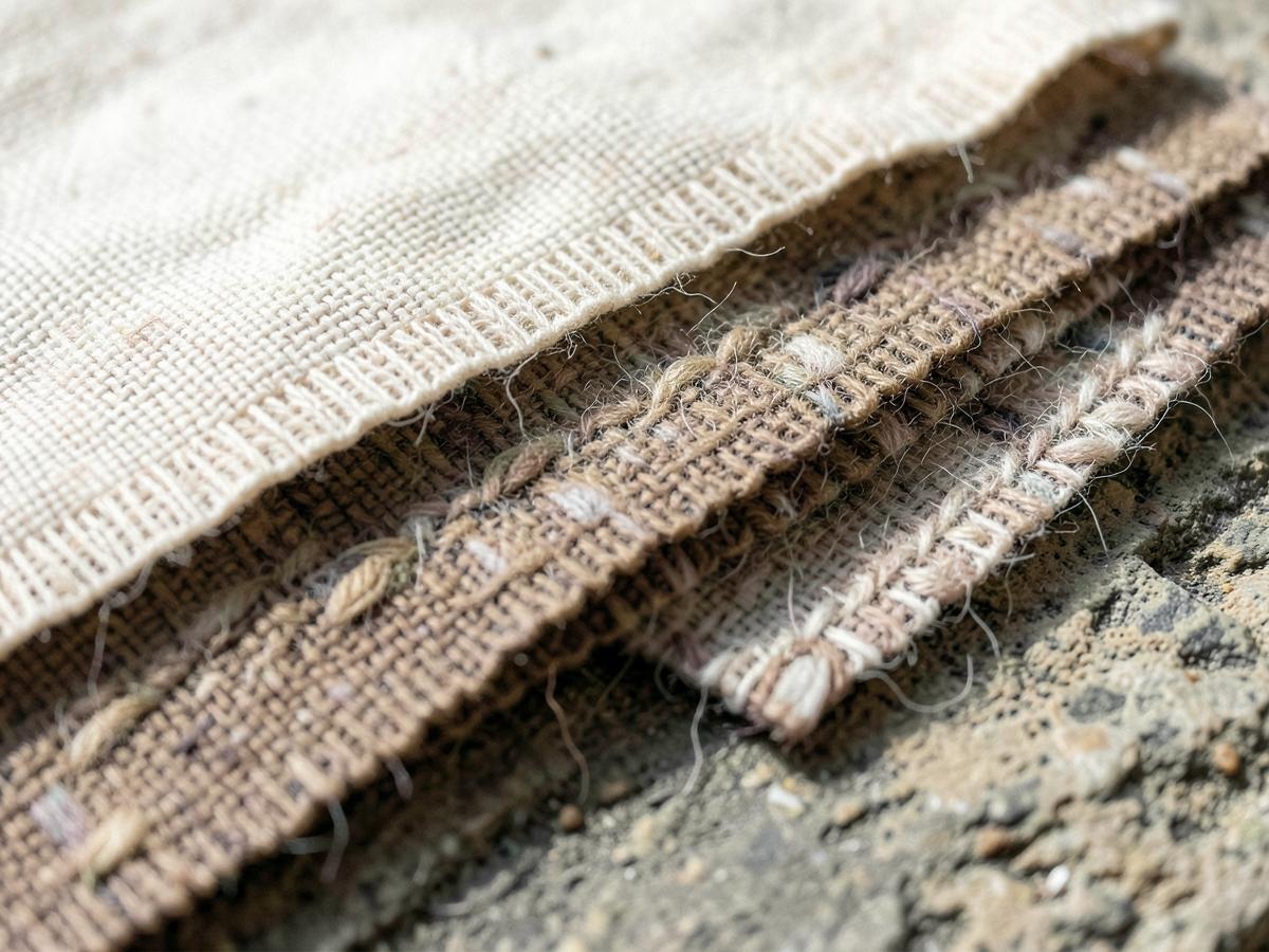Undyed organic cotton and recycled wool swatches